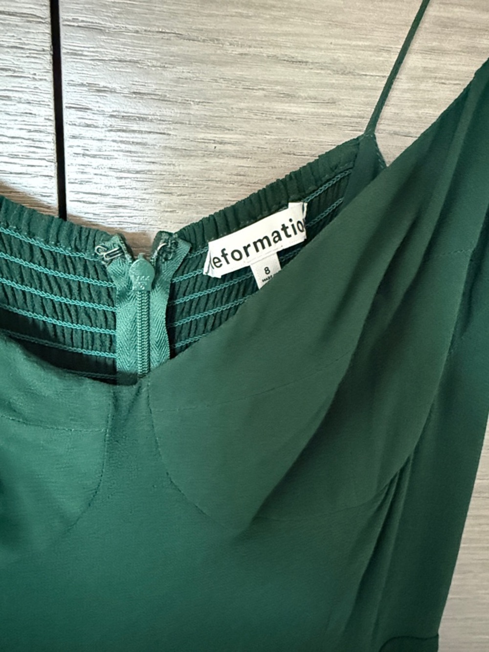 REFORMATION Jaelyn Midi Dress – Emerald Green – Size 8 – Pristine Condition - Picture 4 of 5